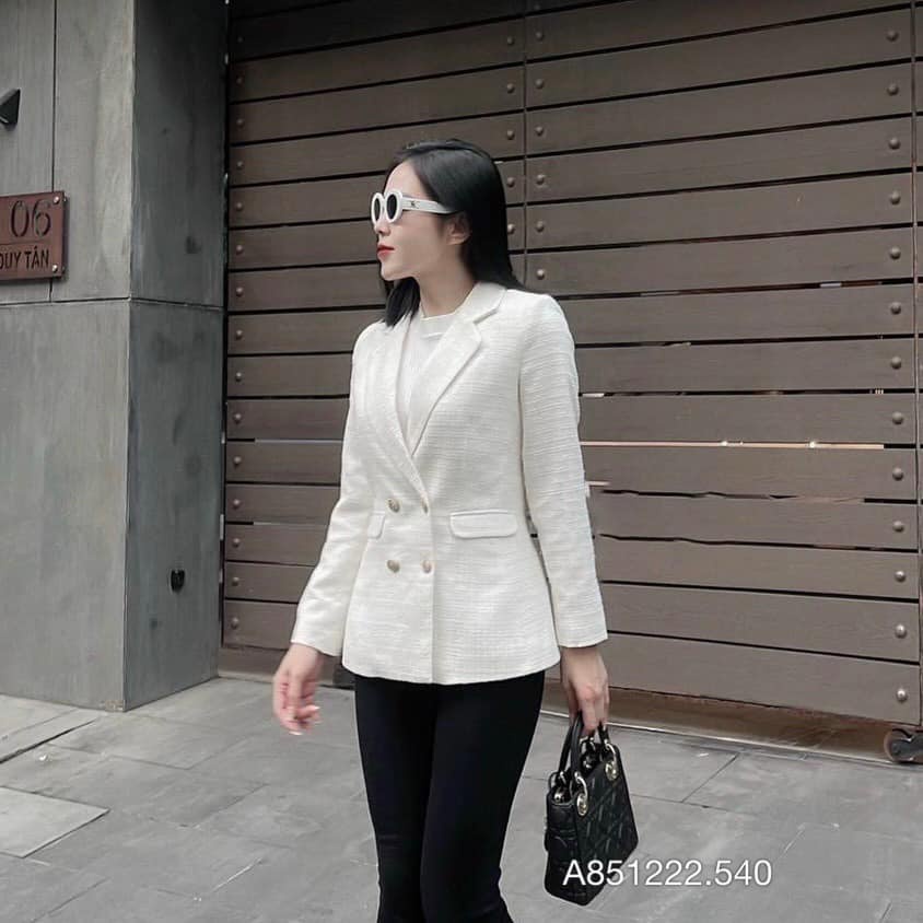 Áo blazer BOO'S STORE Áo balzer dạ tweet 4 cúc mầu đỏ