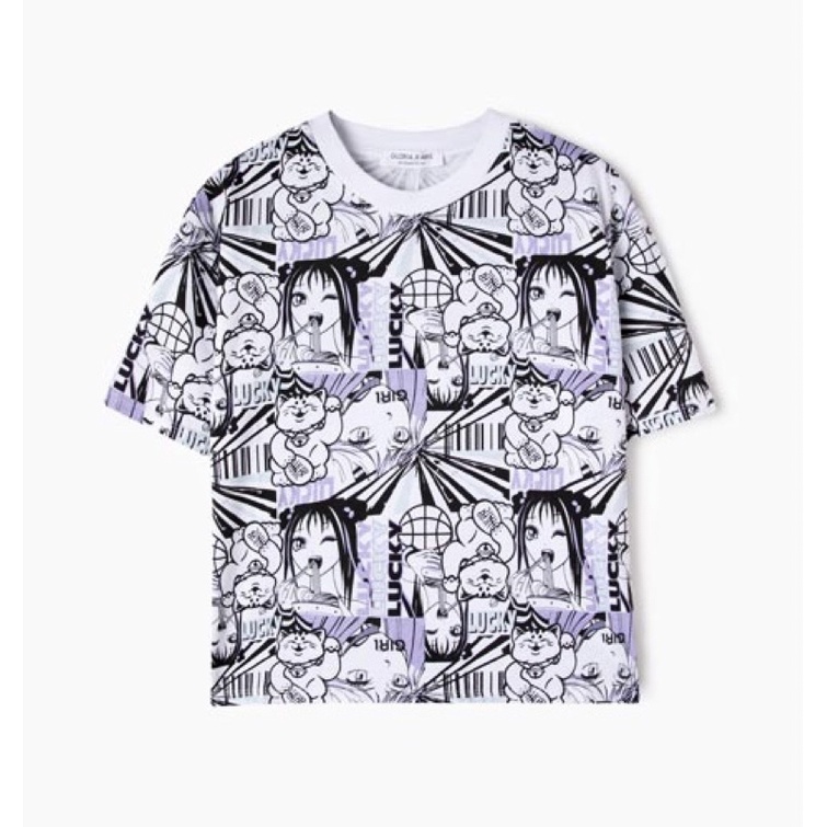 Áo Thun Nữ Cổ Tròn Tay Ngắn GLORIA JEANS Hàng Xuất Xịn Cao Cấp Chất Siêu Mịn Đẹp 100% Cotton Form Rộng Dáng Ngắn Anime