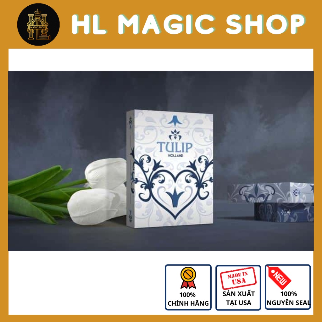 Bộ bài tây, bài ảo thuật White Tulip Playing Cards Dutch Card House Company - Bài Mỹ - Bài Chính Hãng