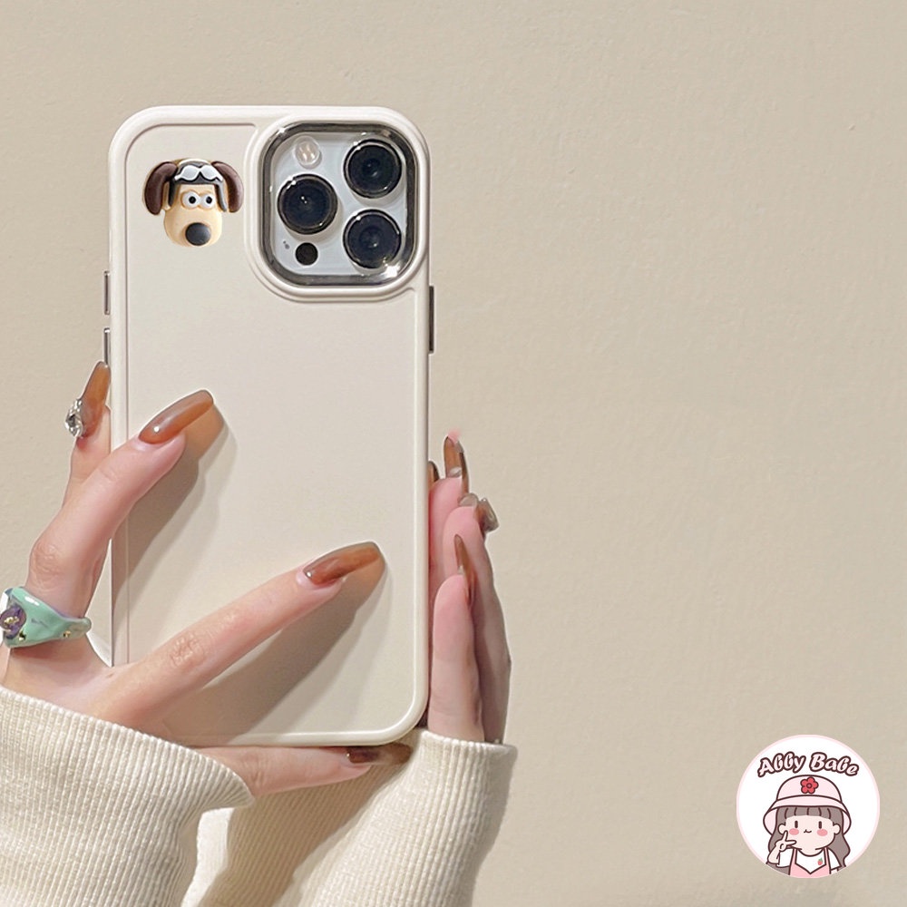 Ốp Điện Thoại TPU Mềm Mỏng Bóng Chống Sốc Hình Cún Phi Công 3D Cho IPhone 14 Pro Max 13 12 11 Pro Max X XS Max