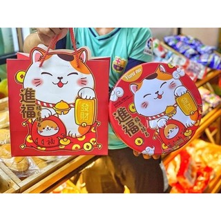 [ hộp 407gr]❤️ Bánh quy hộp thiếc mèo tròn 2 tầng❤️