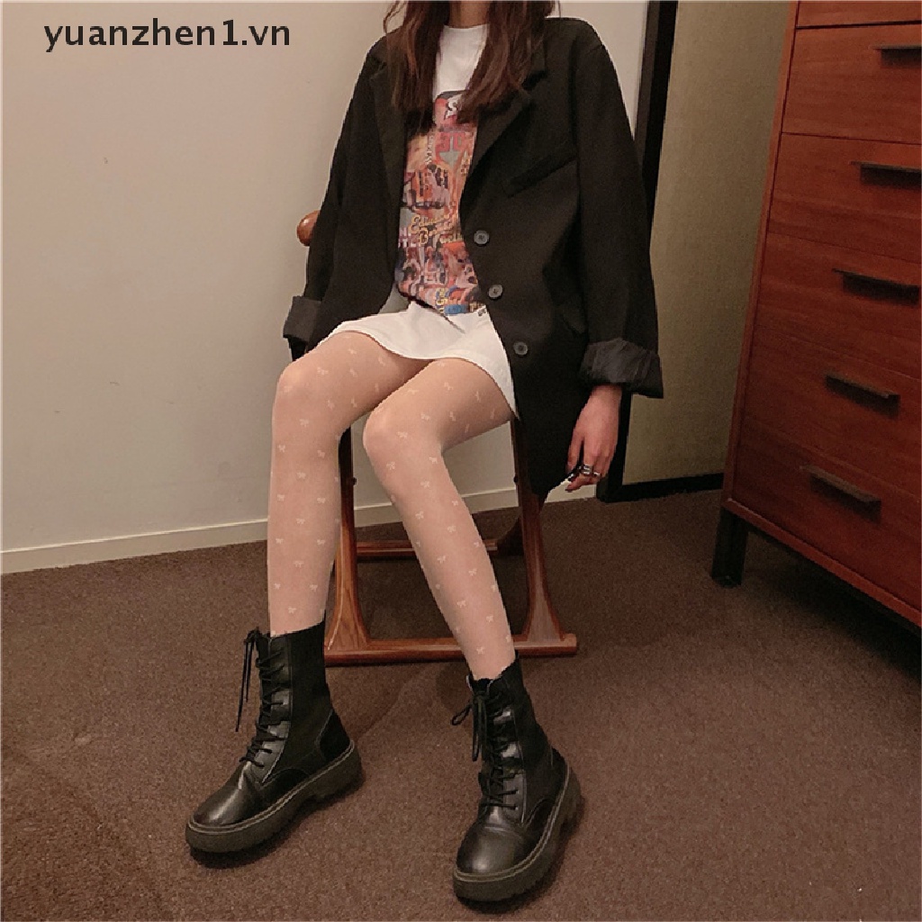 Quần Tất Lụa Mỏng Co Giãn Họa Tiết Chấm Bi Xinh Xắn