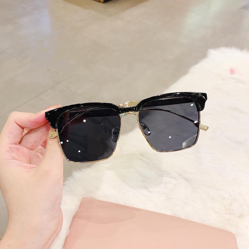 MẮT KÍNH RÂM - KÍNH MÁT ĐI NẮNG NAM NỮ HÀN QUỐC GỌNG KIM LOẠI KIỂU VUÔNG CAO CẤP K04