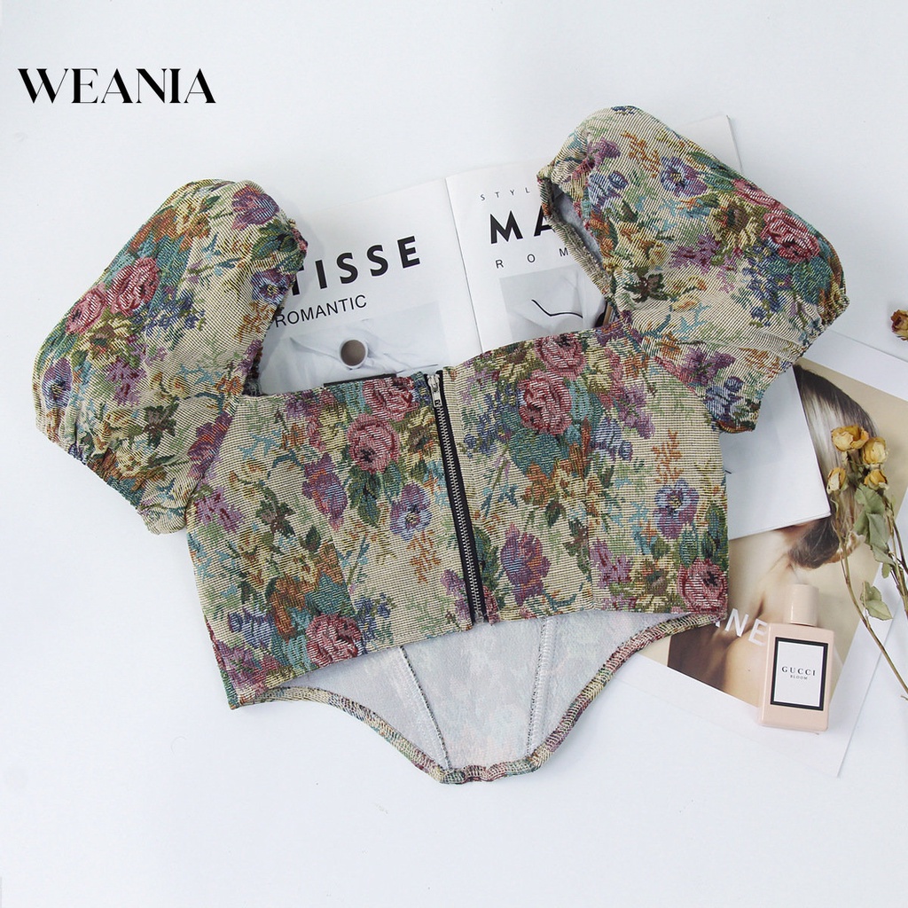 Áo Croptop Ngắn Tay Kiểu Cổ Điển Thời Trang Sành Điệu Cho Nữ