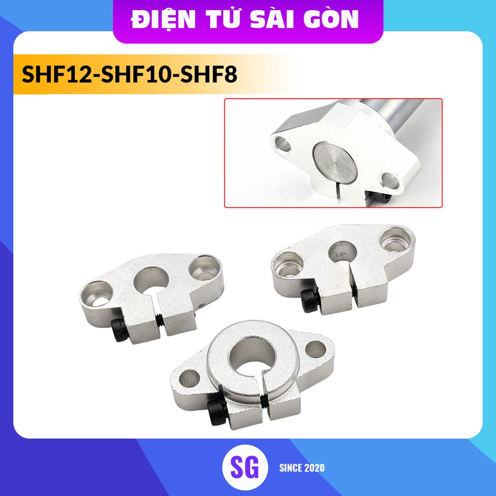 Gối đỡ ty trượt tròn ngang trục 8mm 10mm 12mm SHF8 / SHF10 / SHF12 | Linh kiện CNC , in 3D