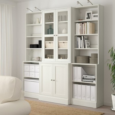 BODO, COMBO 2 Kệ kệ để đồ kèm kệ để đồ cửa kính, 203x47x212cm, kệ gỗ Scandi Home
