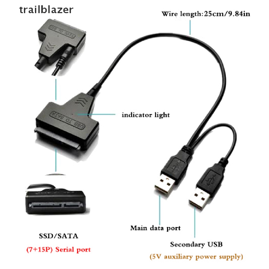 Dây Cáp Nối Ổ Cứng Ngoài HDD SATA Cho Laptop SSD 2.5 Inch Cổng USB 3.0 Iio
