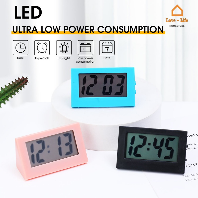 Đồng Hồ Kỹ Thuật Số LCD Mini Để Bàn Không Gây Tiếng Ồn Trang Trí Nhà Cửa / Văn Phòng