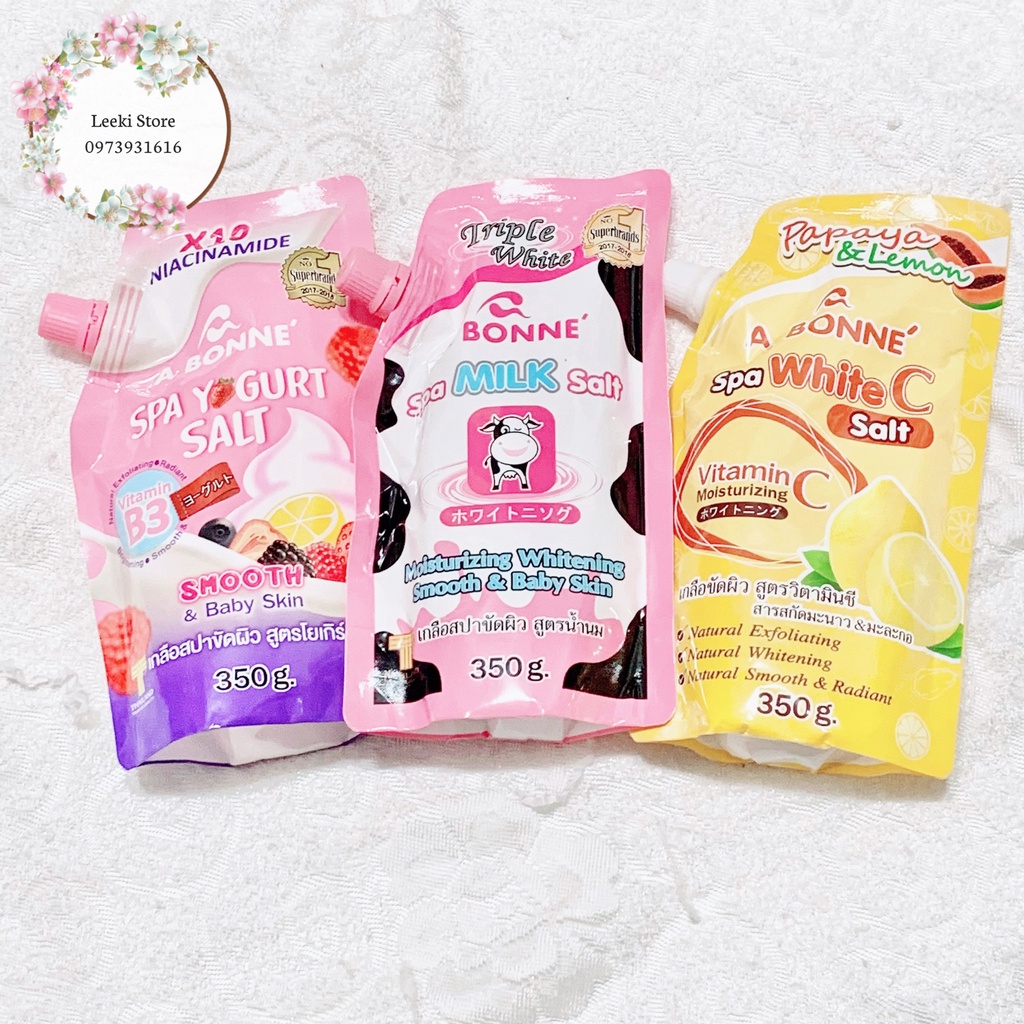 Combo 3 Bịch - Muối Tắm Sữa Spa A Bonne 350g