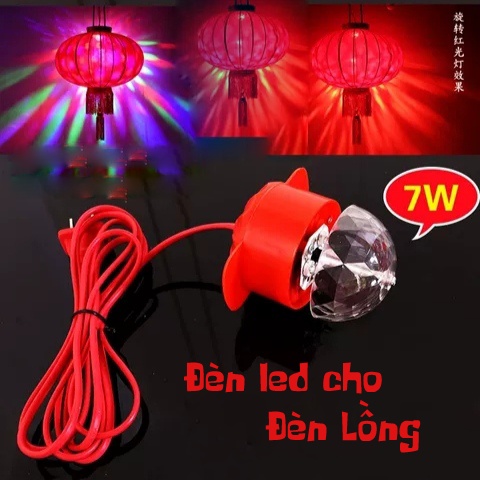 Đèn led xoay 7 màu, đỏ dành cho đèn lồng siêu sáng