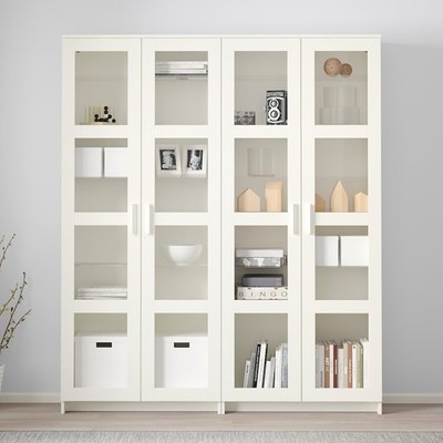 KALUA, Kệ kệ để đồ 7 tầng cửa kính SHE_066, 160x35x190cm, kệ gỗ Scandi Home