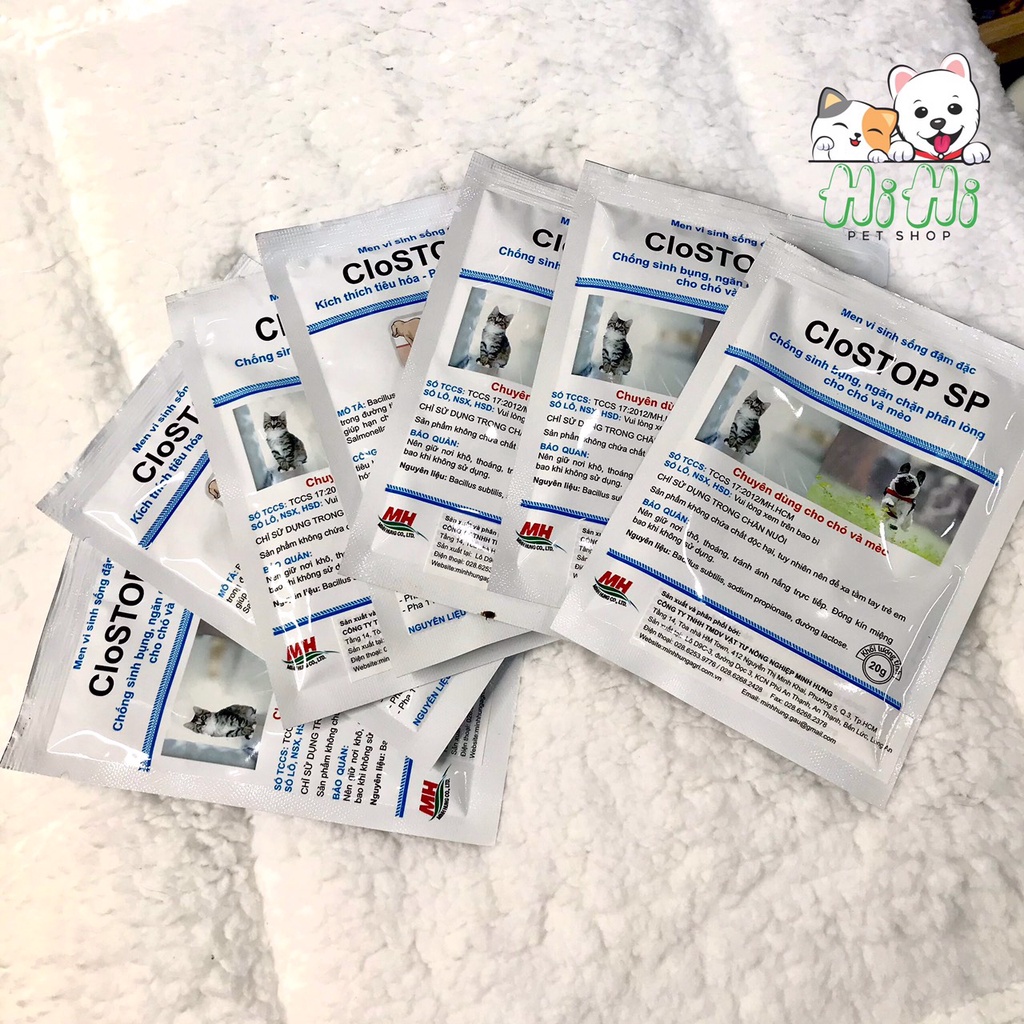 Men Vi Sinh CloStop SP cho chó mèo gói 20g