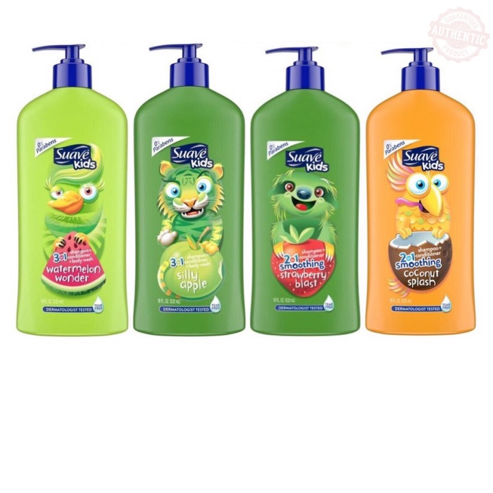 Sữa Tắm Dầu Gội Trẻ Em SUAVE Kids 532ml USA