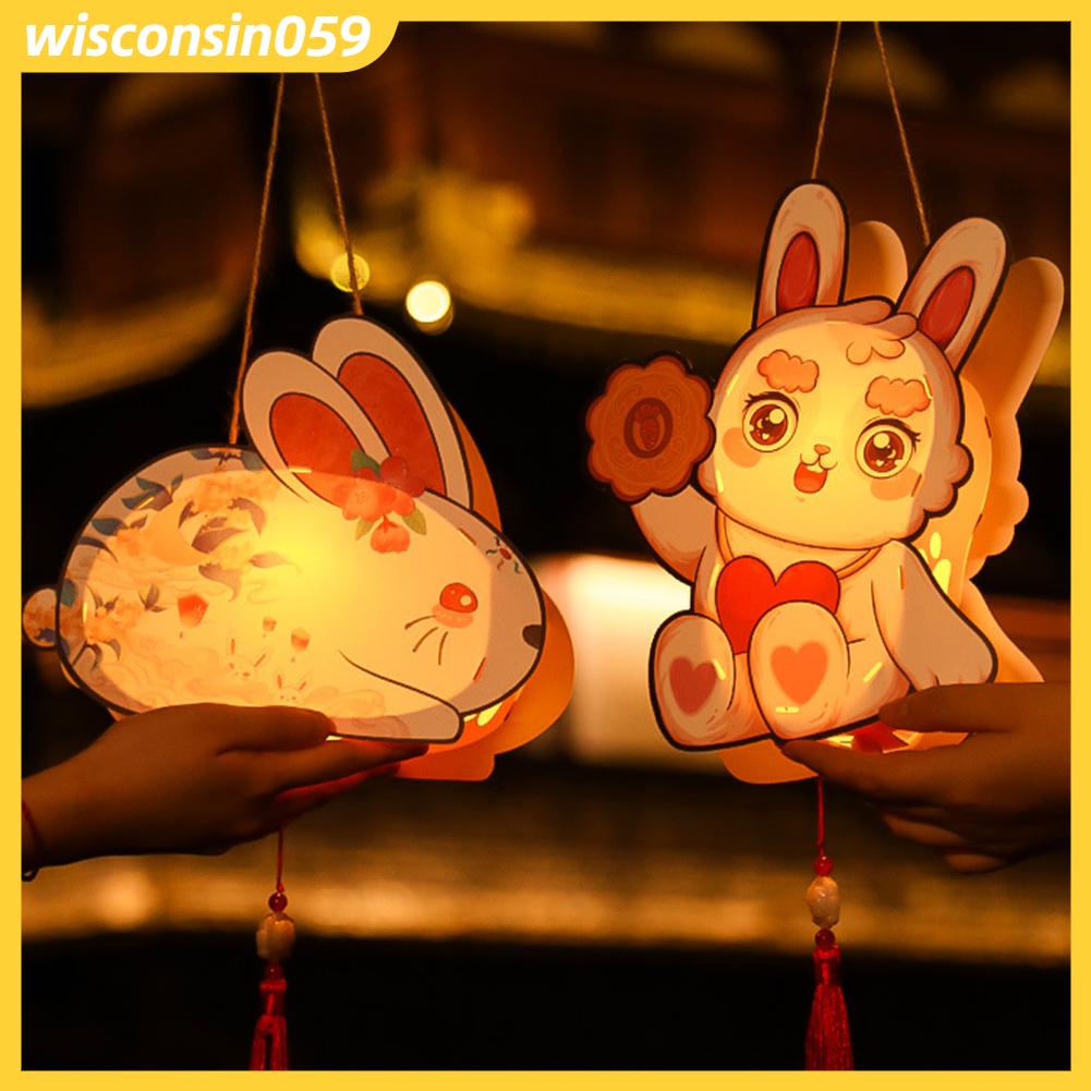 Wisconsin059 2023 Thỏ Năm Hoạt Hình Cung Hoàng Đạo Động Vật Đèn Lồng Bunny Tua Rua Mặt Dây Chuyền Tiệc Mới Trang Trí Nhà