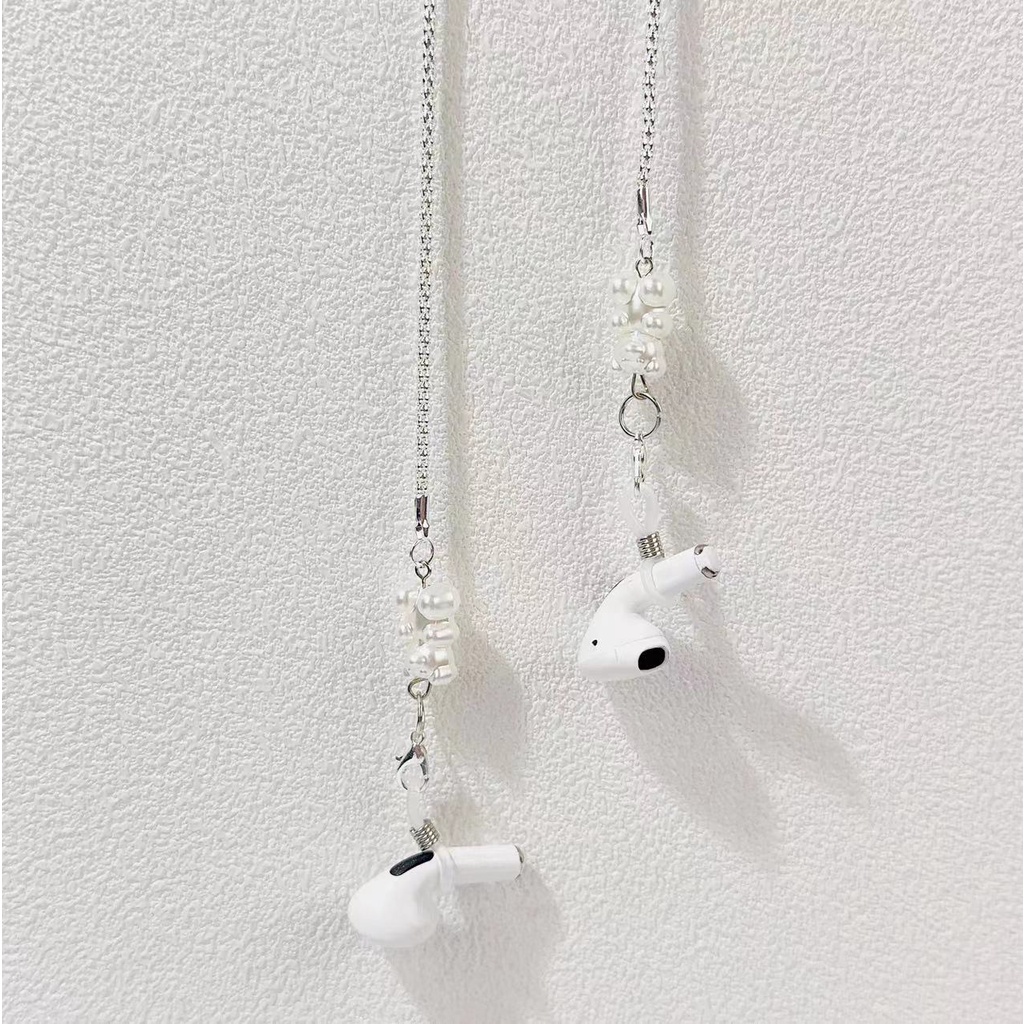 Dây Đeo Mắt Kính Bằng Hợp Kim Bạc Hình Gấu Trắng Hoạt Hình Phong Cách Hàn Quốc Đơn Giản