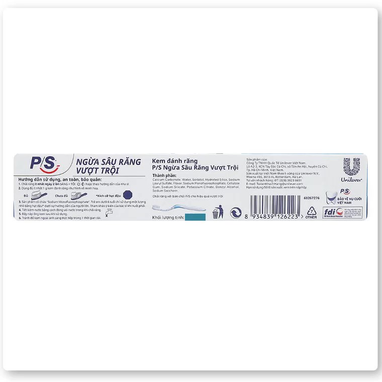 Kem đánh răng P/S ngừa sâu răng vượt trội loại 100g