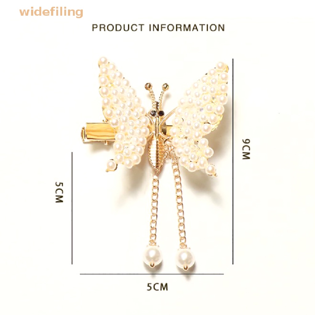 Kẹp Tóc Cánh Bướm Chuyển Động Bằng Hợp Kim Đính Ngọc Trai DIY Dành Cho Bé Gái