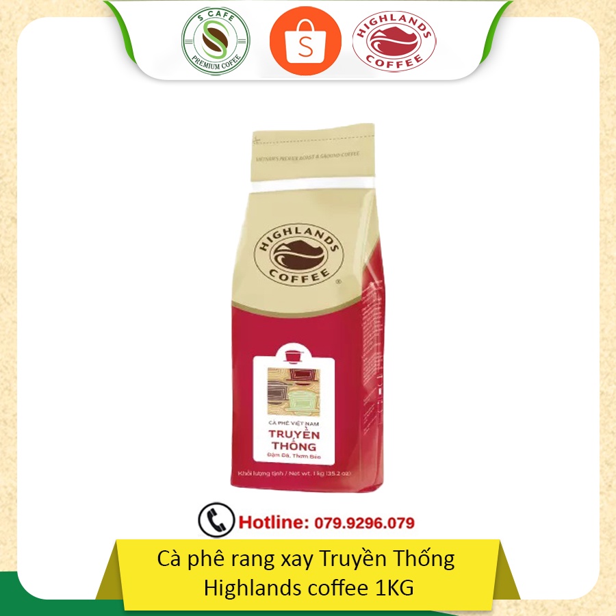 [Combo 2 gói] Cà phê bột Truyền thống Highland Coffee 1kg