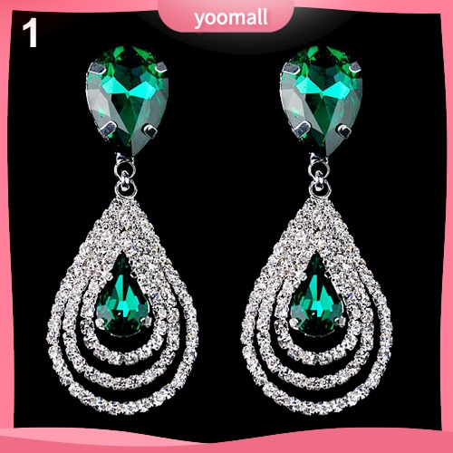 Bông Tai Hình Giọt Nước Đính Đá Thanh Lịch Dành Cho Nữ