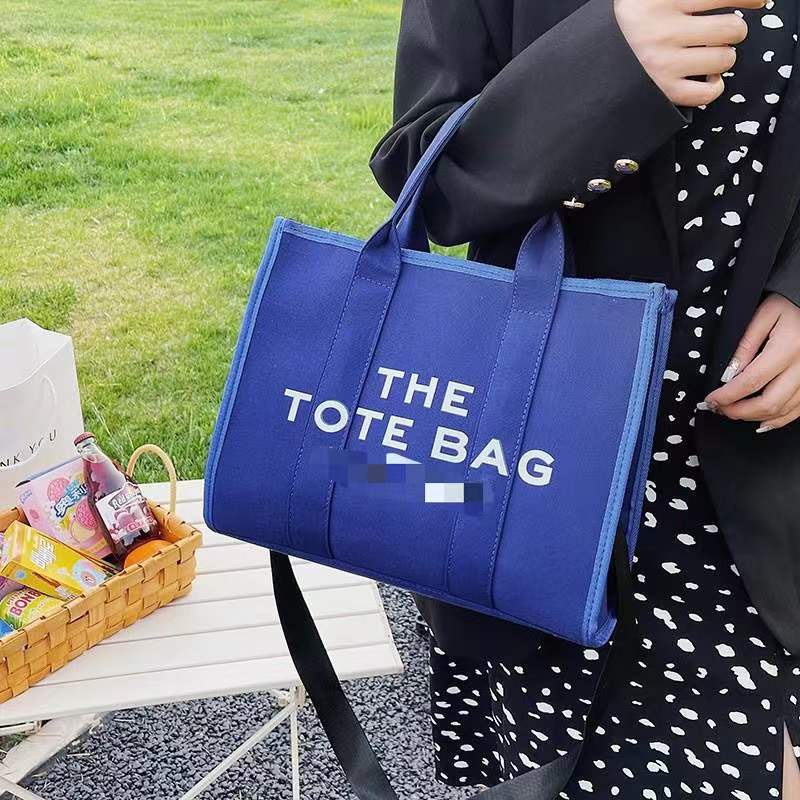 Túi Tote Đeo Chéo Vai Bằng Vải Bạt In Chữ Thời Trang Mùa Hè 2023