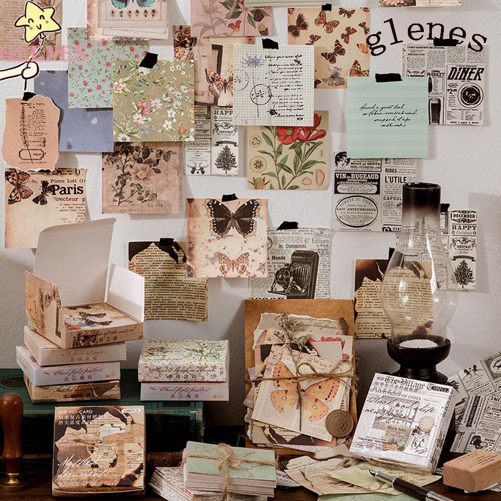 Glenes Cuốn Album Ảnh Bằng Giấy Phong Cách Vintage Sáng Tạo Trang Trí Sổ Tay / Nhật Ký / Văn Phòng / Trường Học DIY