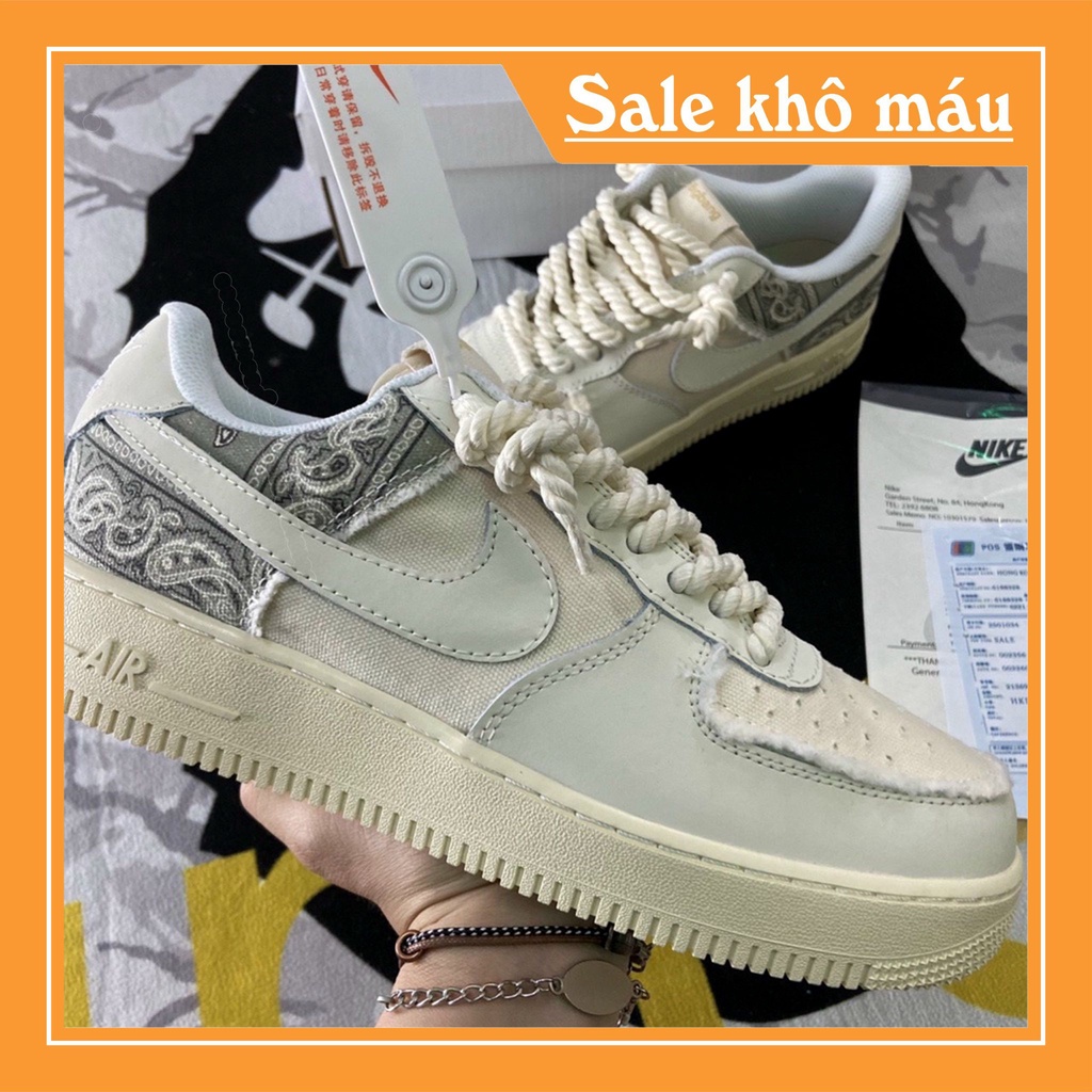 Giày _Nike Air Force 1 thổ cẩm, Giày AF1 dây thừng Travis bigbag Full Box Bill.