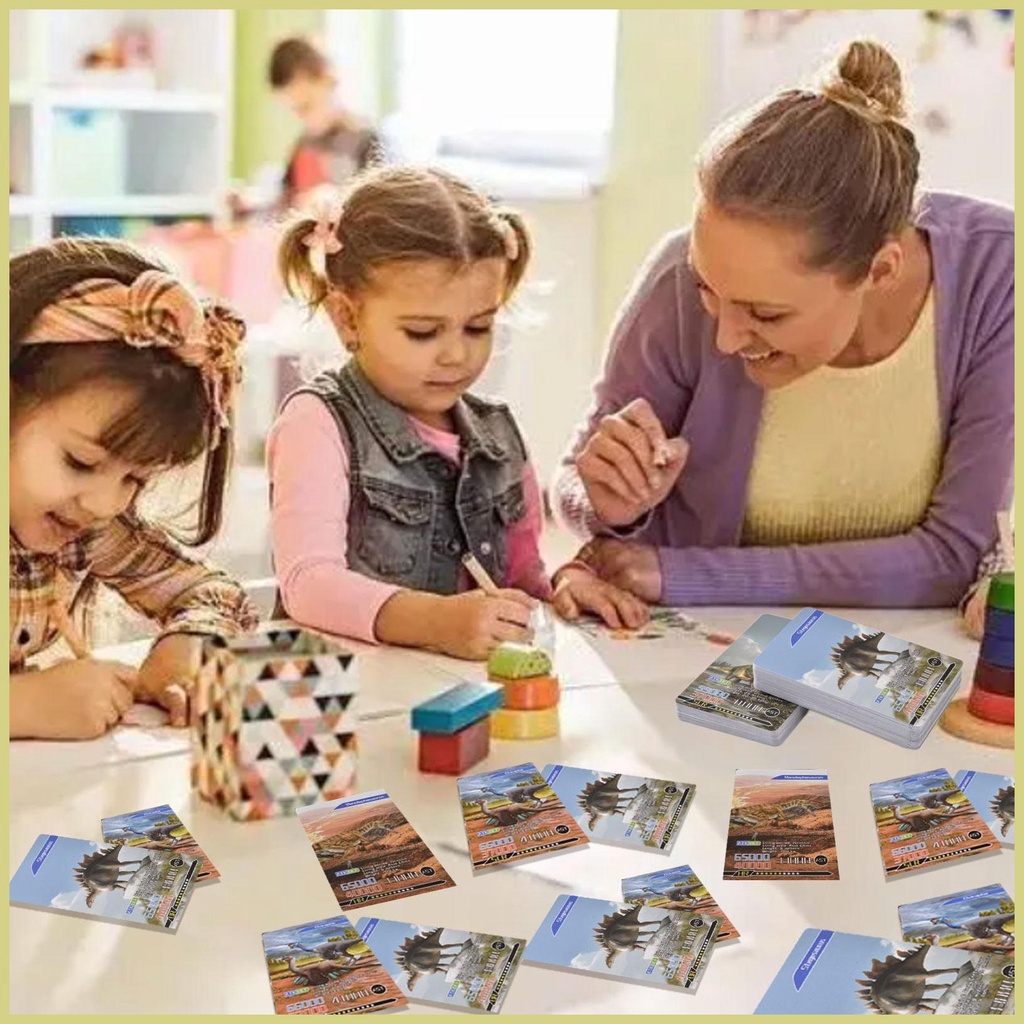 Bộ 55 Thẻ Chơi Game Hình Khủng Long Độc Đáo