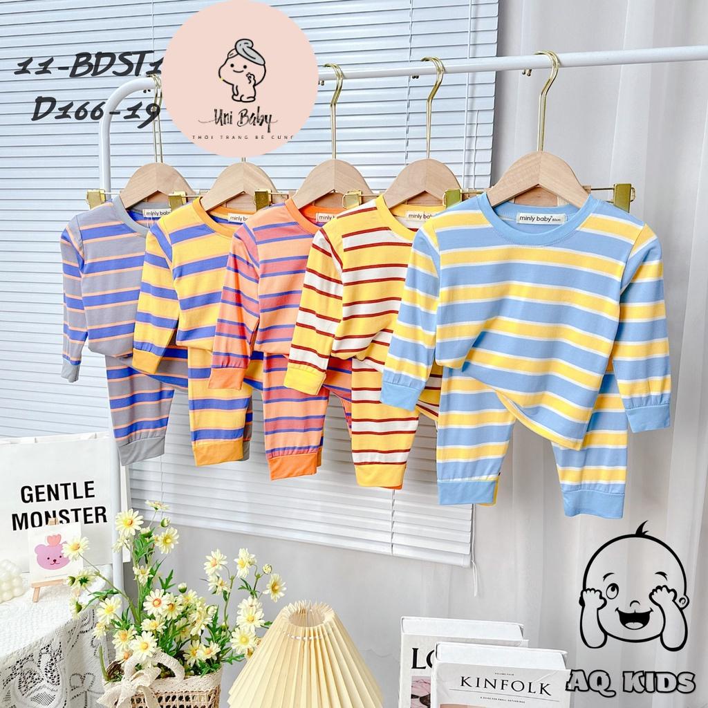 Bộ Minky Mom, Minly Baby Dài Tay Size đại Cho Bé Vải Thun Lạnh Sọc Visco