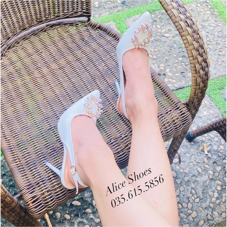 Giày Cao Gót mint Gót Nhọn bít mũi Quai Hậu 9P, 11P - Hàng VNXK Cao Cấp - Full Size 34-40
