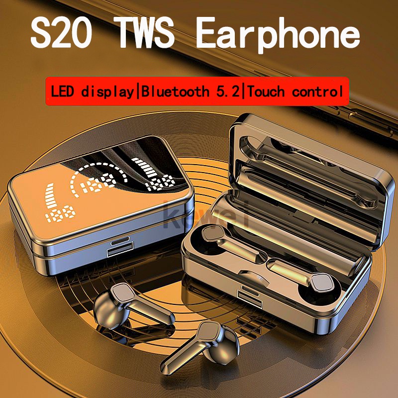 Tai Nghe Bluetooth Không Dây S20 Có Đèn LED Cho iPhone Xiaomi Android Air Pro