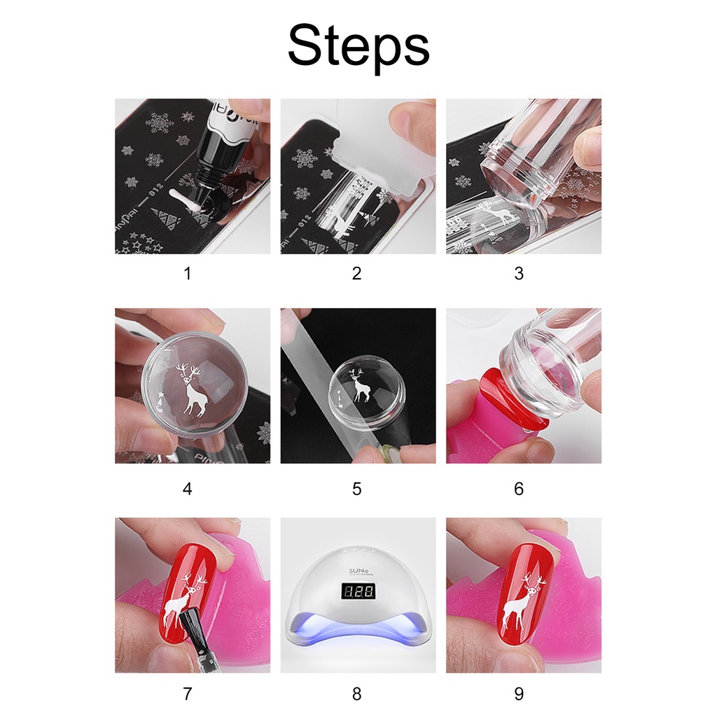 1 Bộ Dụng Cụ In Dấu Trang Trí Móng Tay Chống Bụi Bằng Nhựa