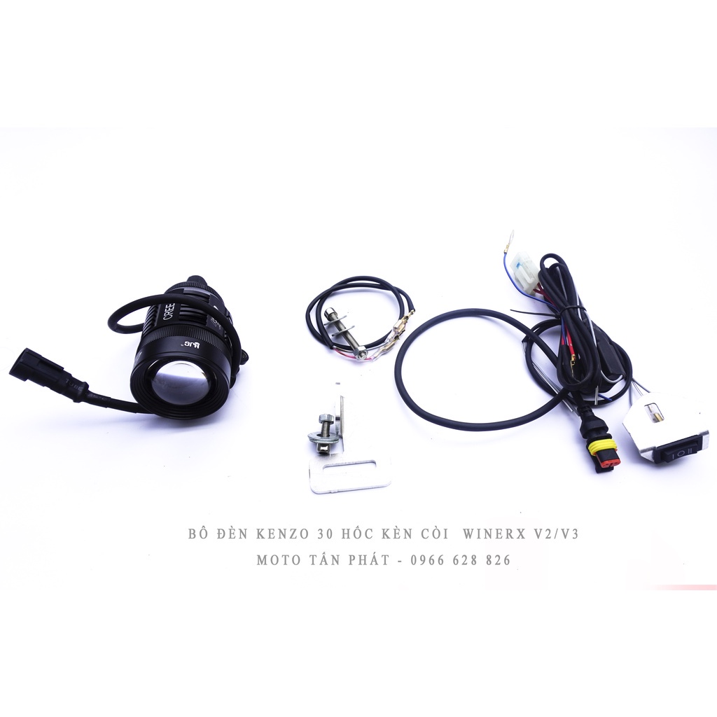 bộ đèn trợ sáng hốc còi Winner X,đèn l4x,đèn mini bi cầu