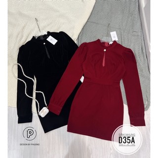 Bigsize Đầm nhung khoét ngực D35A