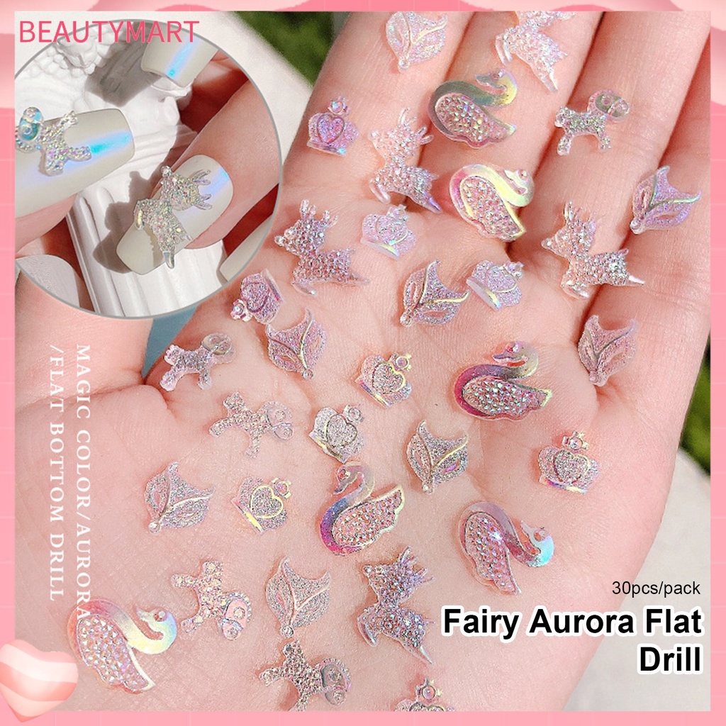 Set 30 Phụ Kiện Đính Trang Trí Móng Tay Nghệ Thuật Hình Động Vật Xinh Xắn