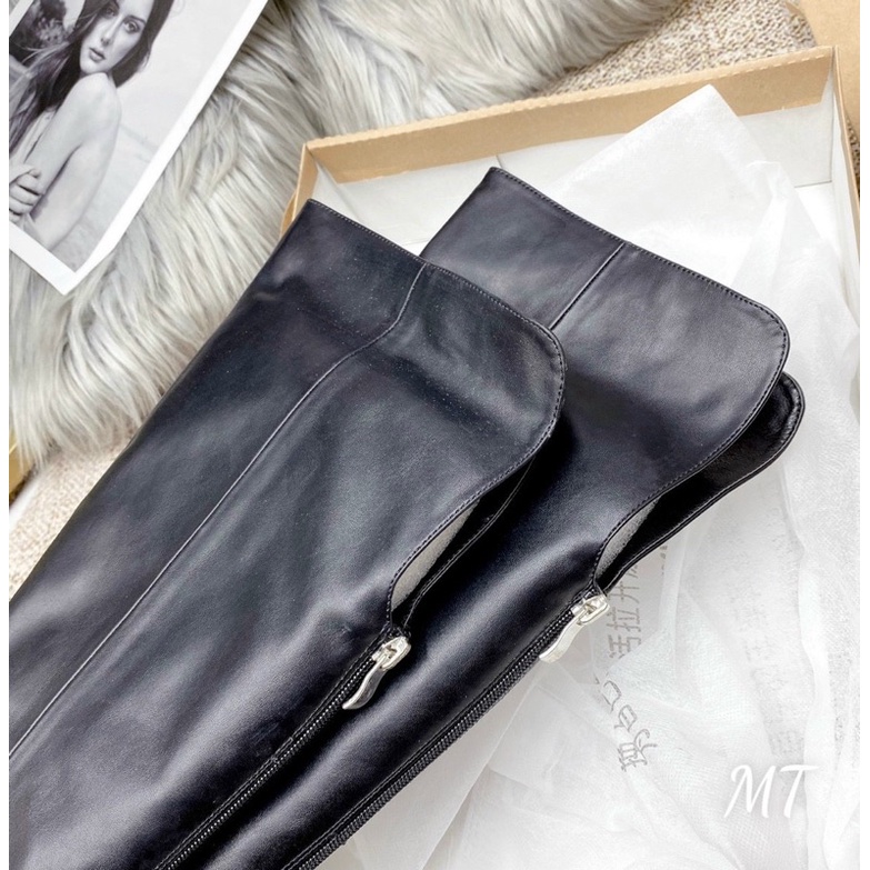 Boot đùi cao gót Mai Phương Bùi xẻ khoá sau 7p fullbox