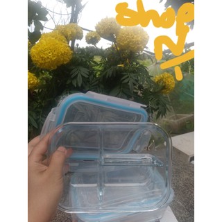 HỘP ĐỰNG CƠM THỦY TINH CHIA 3 NGĂN.