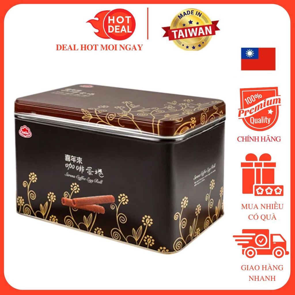 Bánh Cuộn Trứng Song Hỷ Serena Vị Cafe 320G - Bánh Nhập Khẩu Đài Loan