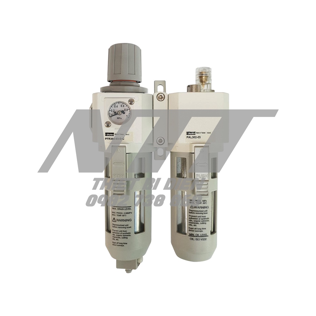 Bộ lọc khí tích hợp chỉnh áp - cấp dầu Ren 1/4" (13mm) PCA302-02-D Parker