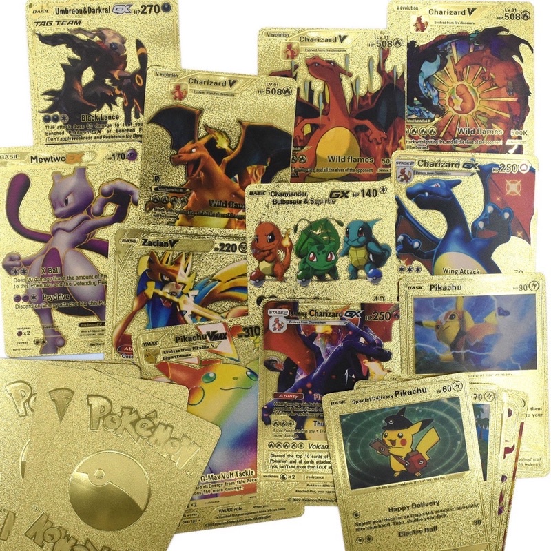 Thẻ bài pokemon vàng và thường