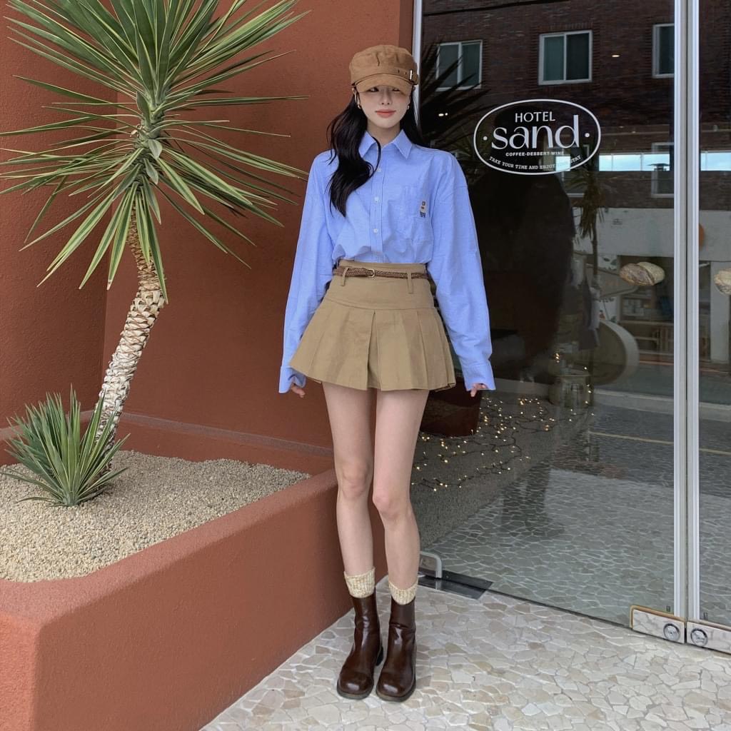 Áo Sơ Mi Unisex Form Rộng Thêu Họa Tiết Hình Gấu Kiểu Dáng Hàn Quốc Linhbee