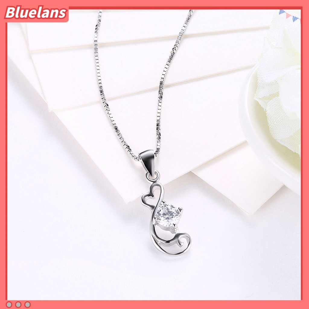 Vòng cổ Bạc 925 Mặt Hình Trái Tim Đính Đá Zircon Thời Trang Cho Nữ