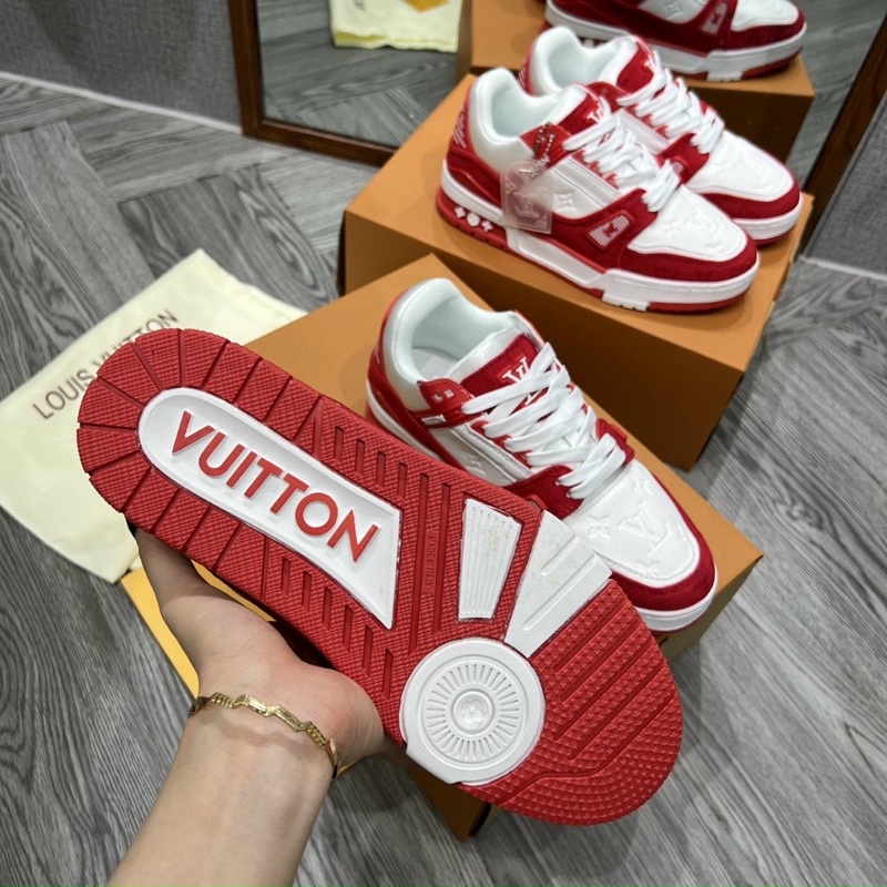 Giày thể thao sneaker lv đỏ bản cao cấp nam nữ ảnh thật tự chụp +freeship