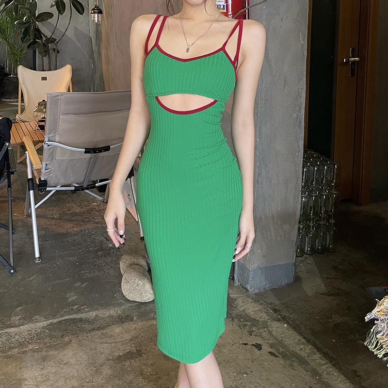 Đầm Midi Sát Nách Ôm Dáng Co Giãn Xẻ Tà Thời Trang Mùa Hè Cho Nữ