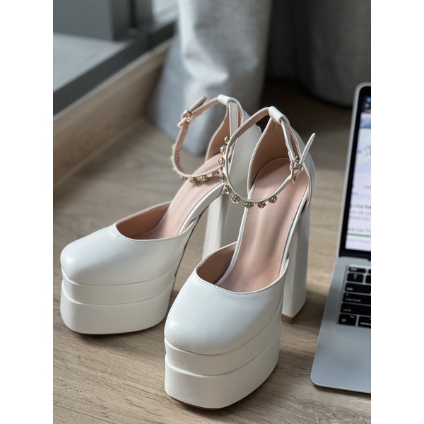 SẴN GIÀY CAO GÓT MARYJANE ĐẾ VUÔNG 14CM BÍT MŨI ĐÍNH ĐÁ HÀNG SẴN CECE.STORE