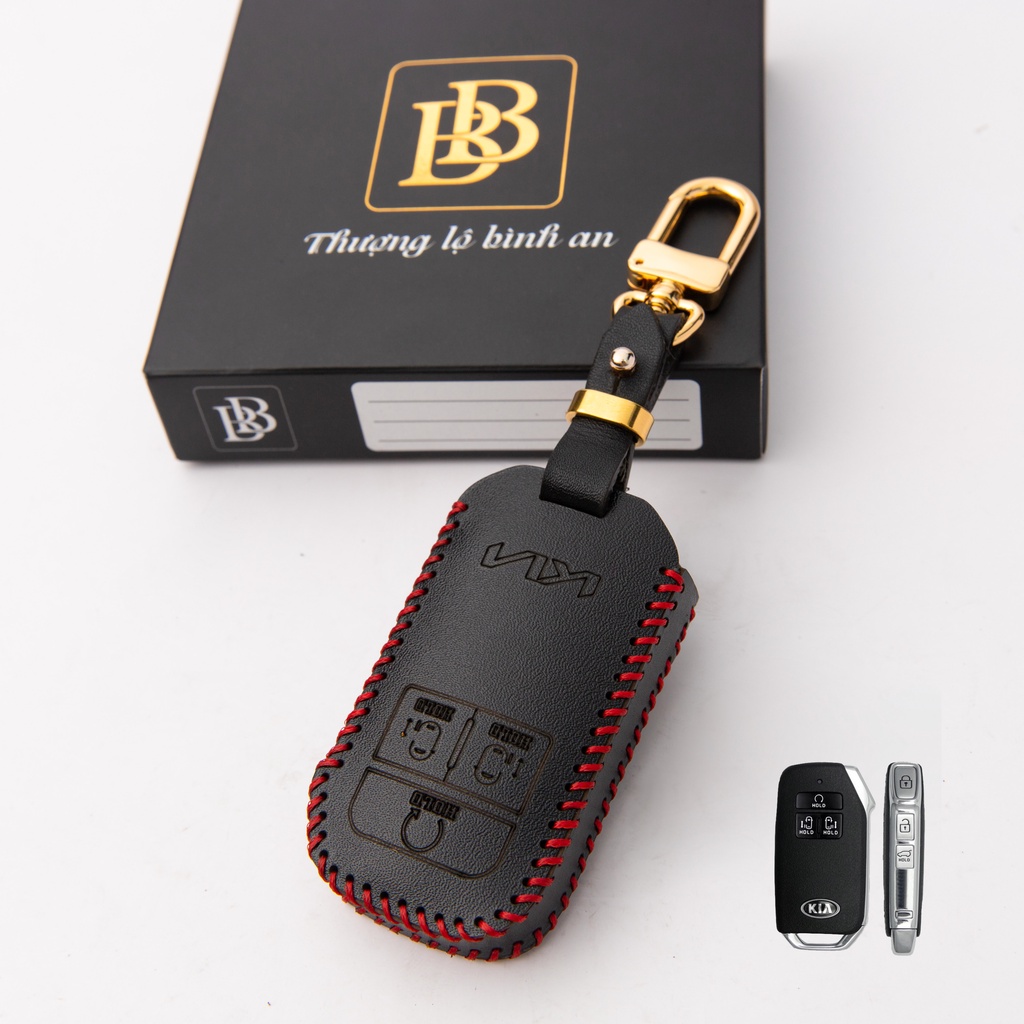 Bao da chìa khóa ô tô xe hơi BB Kia carnival 21-23 chìa thông minh da thật bảo vệ chìa khóa chống xướt chính hãng