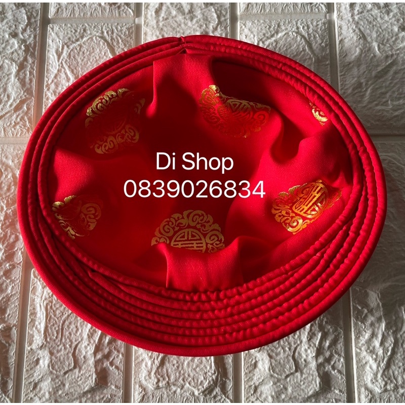 Cả bộ Áo dài khăn đóng gấm Thái Tuấn gồm  - MÀU ĐỎ