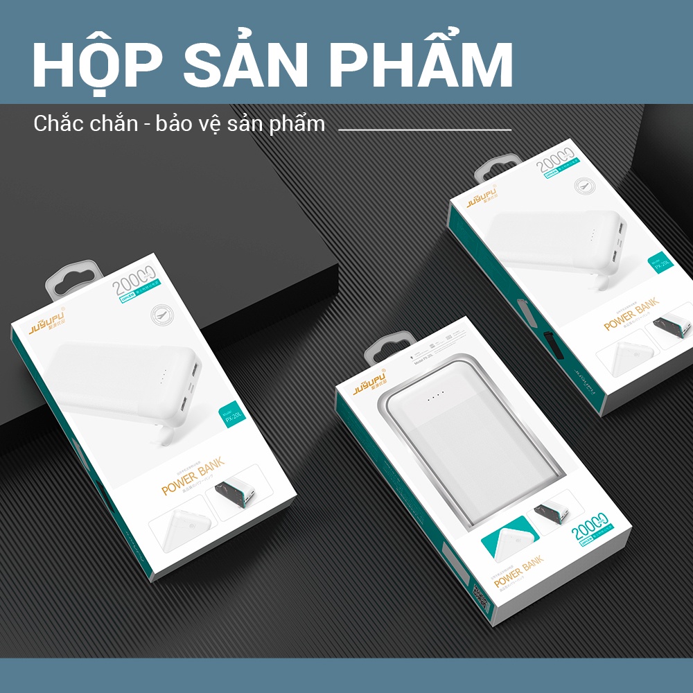 Sạc dự phòng 20000mAh FENGZHI LIFE PX20L kèm giá đỡ điện thoại đèn led hiển thị pin trâu cao cấp