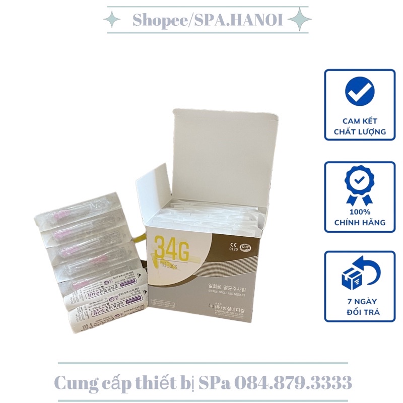 1 chiếc kim Meso CONPUVON Nanoneedle 34g 4mm 1.5mm 2.5mm dùng tách đáy sẹo tiêm dưỡng chất