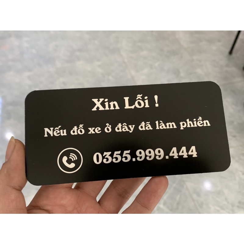 Bảng số điện thoại đỗ xe, khắc laser, thiết kế theo yêu cầu