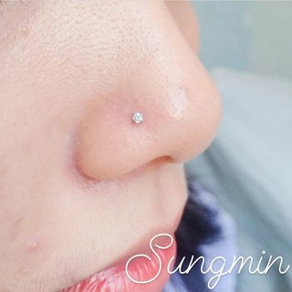 Khuyên mũi chữ L thép y tế 316L đá zircon cao cấp piercing